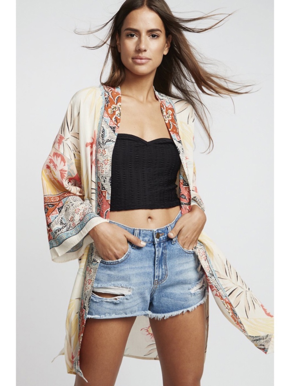 Billabong Fire Nights Womens Kimono Cream Combo S/M